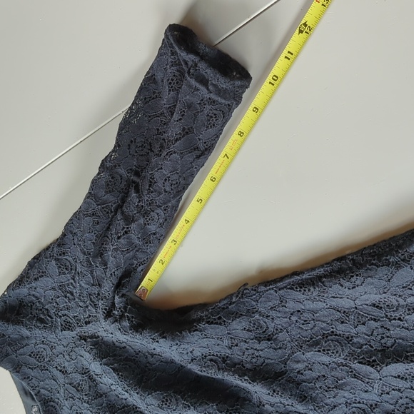 Sequin hearts black lace dress size small 3/4 sleeve - Picture 9 of 9